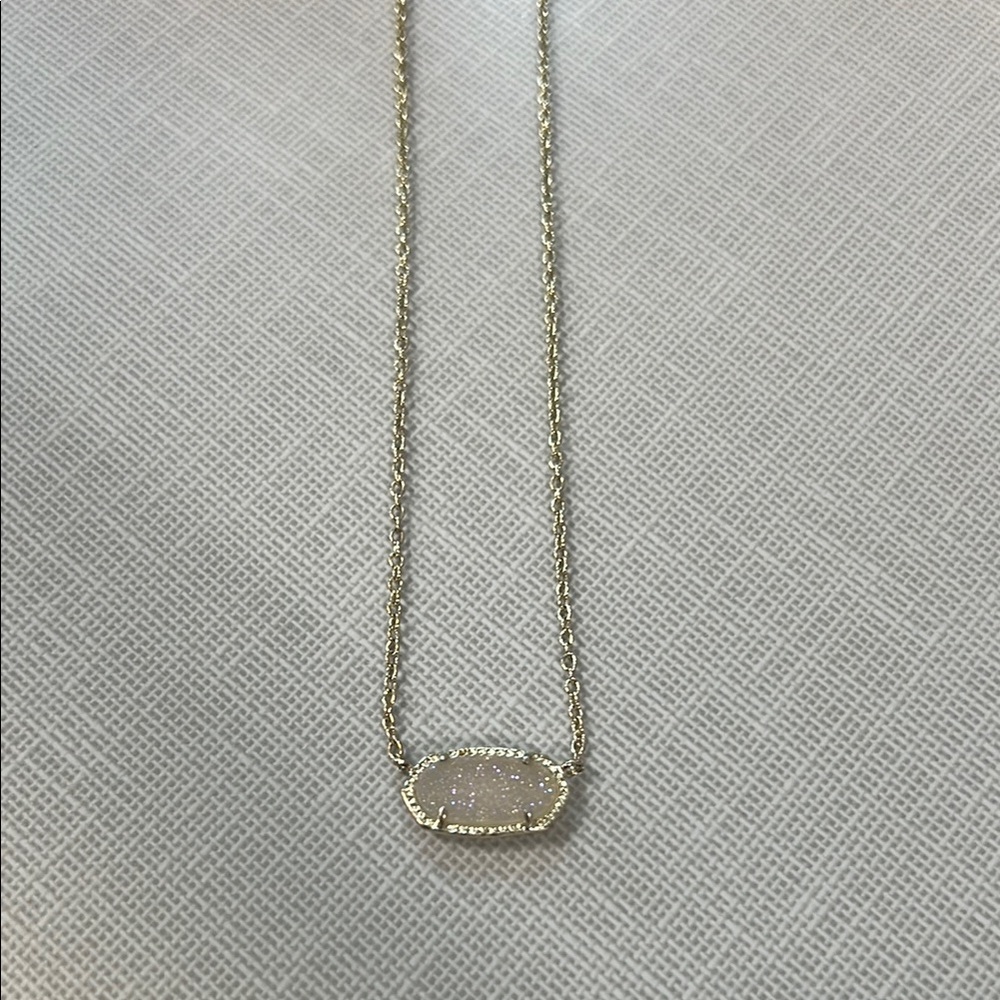 Kendra Scott Elegant Gold Necklace with druzy stone